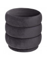 Pouf cylindrique en velours - D 40 x H 40 cm - Gris