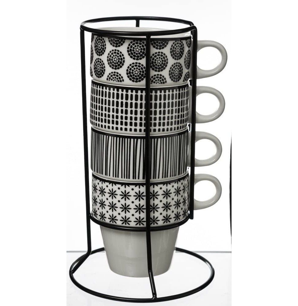 Lot de 4 mugs sur rack - Bohemia - 0.26 L