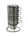 Lot de 4 mugs sur rack - Bohemia - 0.26 L