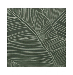 Voilage à oeillets motif feuilles - 140 x 240 cm - Vert cèdre