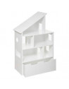 Etagère en forme de maison - Coffre - L 64,5 cm x P 30 cm x H 103,5 cm - Blanc