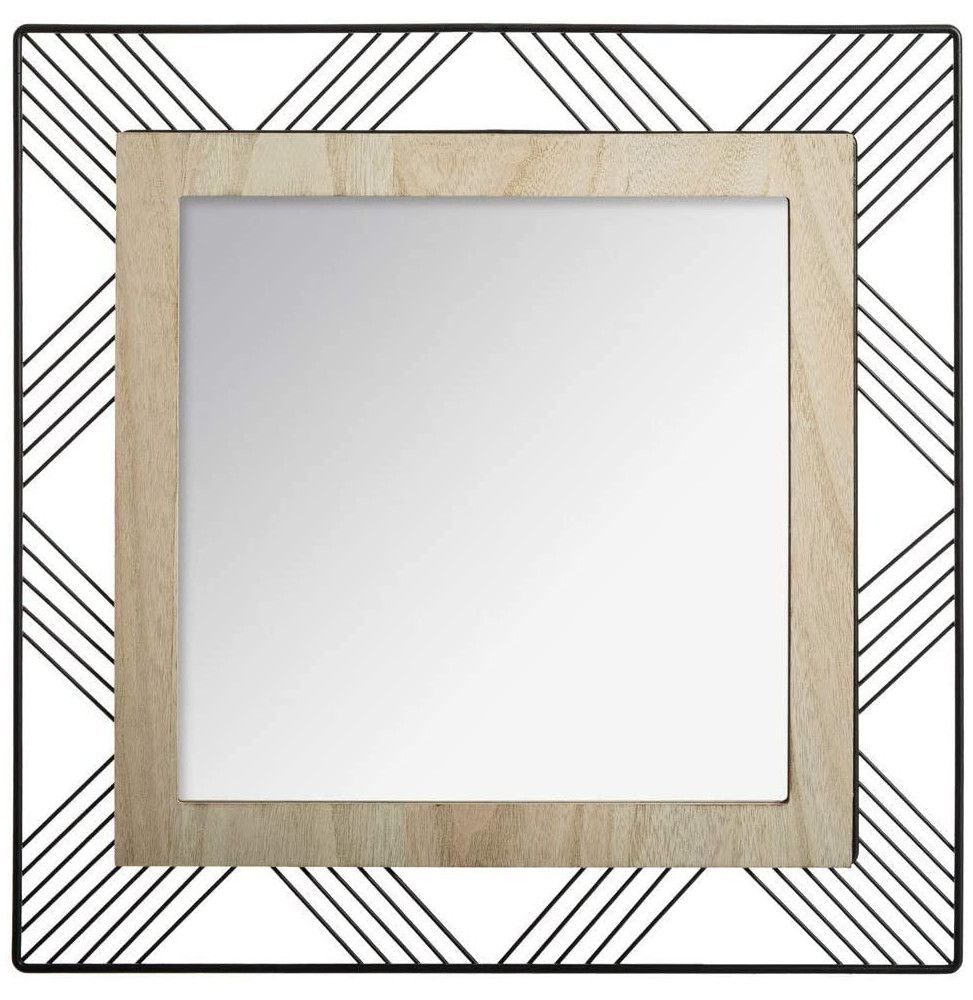 Miroir carré - Design ethnique - 45,5 x 45,5 cm x P 2 cm