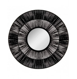 Miroir rond - Corde - D 76 x P 1,5 cm - Noir