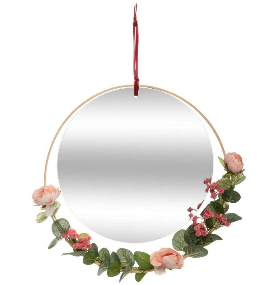 Miroir rond - L 36 cm x H 34 cm - Poésie à l'anglaise