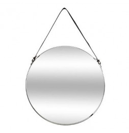 Miroir rond en métal - D 38 cm - Noir
