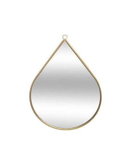 Miroir en forme de goutte - L 28,5 x H 38 cm - Doré