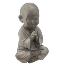 Bouddha enfant assis - L28,5 x P 21,5 cm - Gris
