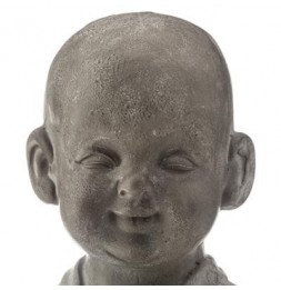 Bouddha enfant assis - L28,5 x P 21,5 cm - Gris