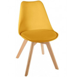 Chaise scandinave - Baya - L 48 cm x l 55 cm x H 81 cm - Jaune