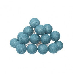 Guirlande LED 16 boules - l 255 cm - Bleu canard