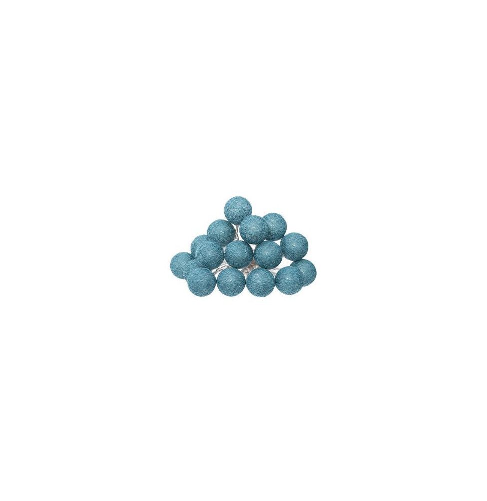 Guirlande LED 16 boules - l 255 cm - Bleu canard