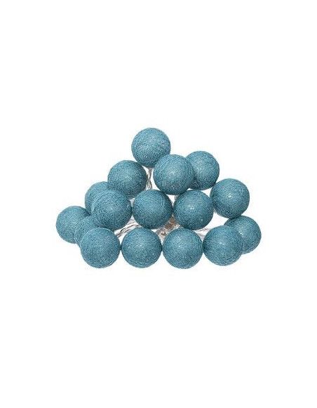 Guirlande LED 16 boules - l 255 cm - Bleu canard