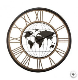 Horloge monde - D 67 cm - Métal