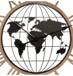 Horloge monde - D 67 cm - Métal