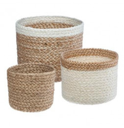 Lot de 3 paniers de rangement - Jute - Dimensions différentes