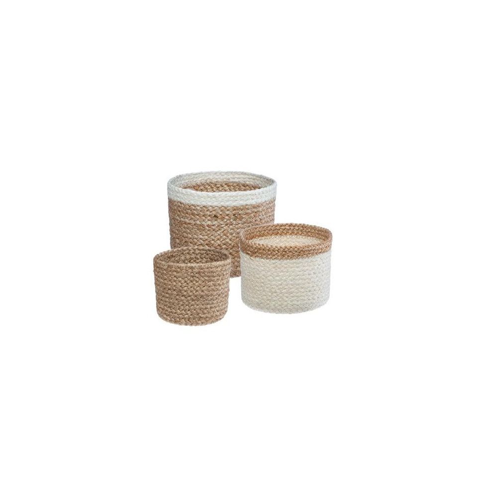 Lot de 3 paniers de rangement - Jute - Dimensions différentes