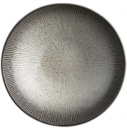 Lot de 6 assiettes creuses - D 19 cm - Gris