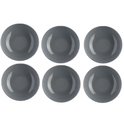 Lot de 6 assiettes creuses - Colorama - D 22 cm - Gris