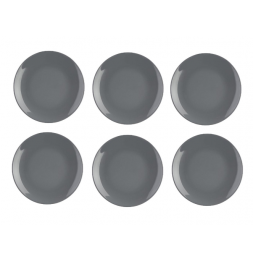 Lot de 6 assiettes à dessert - Colorama - D 21 cm - Gris