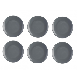 Lot de 6 assiettes plates - Colorama - D 26 cm - Gris