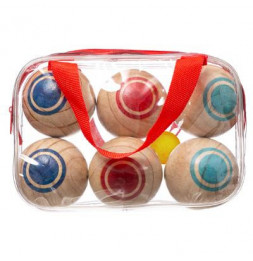 Jeu de pétanque en bois - L 5,5 x l 13 x H 20 cm