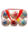 Jeu de pétanque en bois - L 5,5 x l 13 x H 20 cm