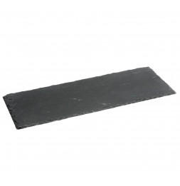 Lot de 6 assiettes en ardoise - L 30 x l 11 cm - Noir