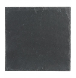 Lot de 6 assiettes en ardoise - L 25 x l 25 cm - Noir