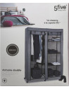 Armoire de rangement avec penderie sur roulettes - Gris -  Rangement d'appoint