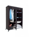 Armoire de rangement avec penderie sur roulettes - Gris -  Rangement d'appoint