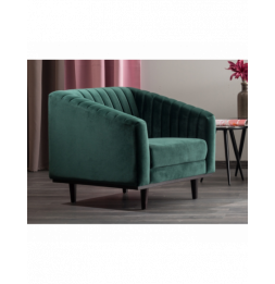 Fauteuil en velours - Asprey - L 83 cm x H 78 cm - Vert royal