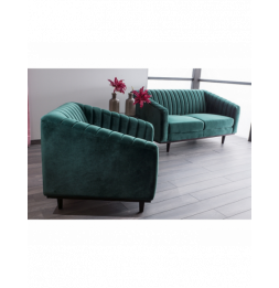 Fauteuil en velours - Asprey - L 83 cm x H 78 cm - Vert royal