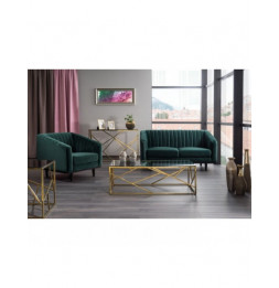 Fauteuil en velours - Asprey - L 83 cm x H 78 cm - Vert royal
