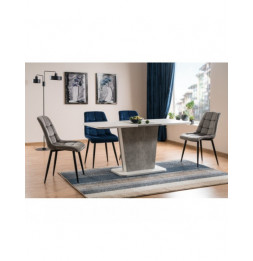 Chaise chic en velours - L 51 x P 44 x H 89 cm - Bleu marine