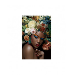 Tableau femme fleurie - L 80 x l 120 cm x H 0,4 cm