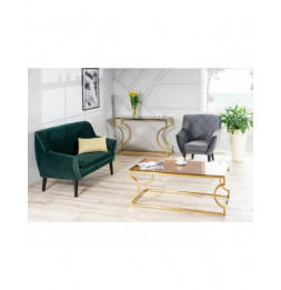 Table basse Kenzo - L 60 x l 120 x H 45 cm - Ambre et or