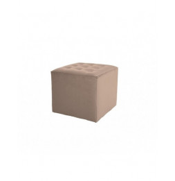 Pouf en velours - Lori - L 39 cm x H 34 cm - Beige