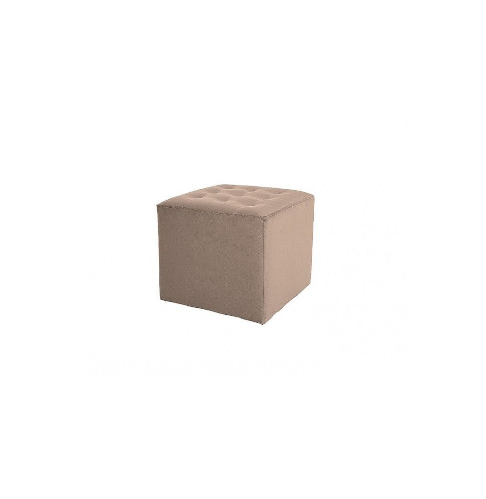 Pouf en velours - Lori - L 39 cm x H 34 cm - Beige