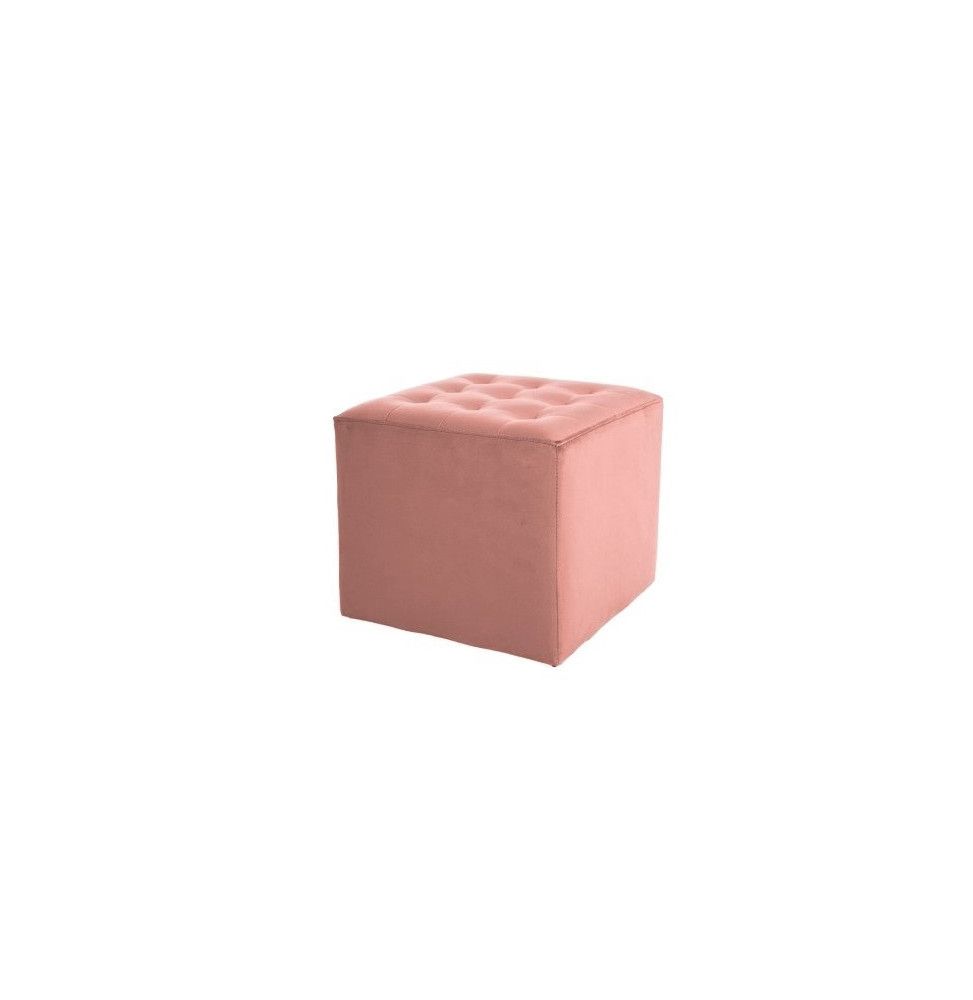 Pouf en velours - Lori - L 39 cm x H 34 cm - Rose