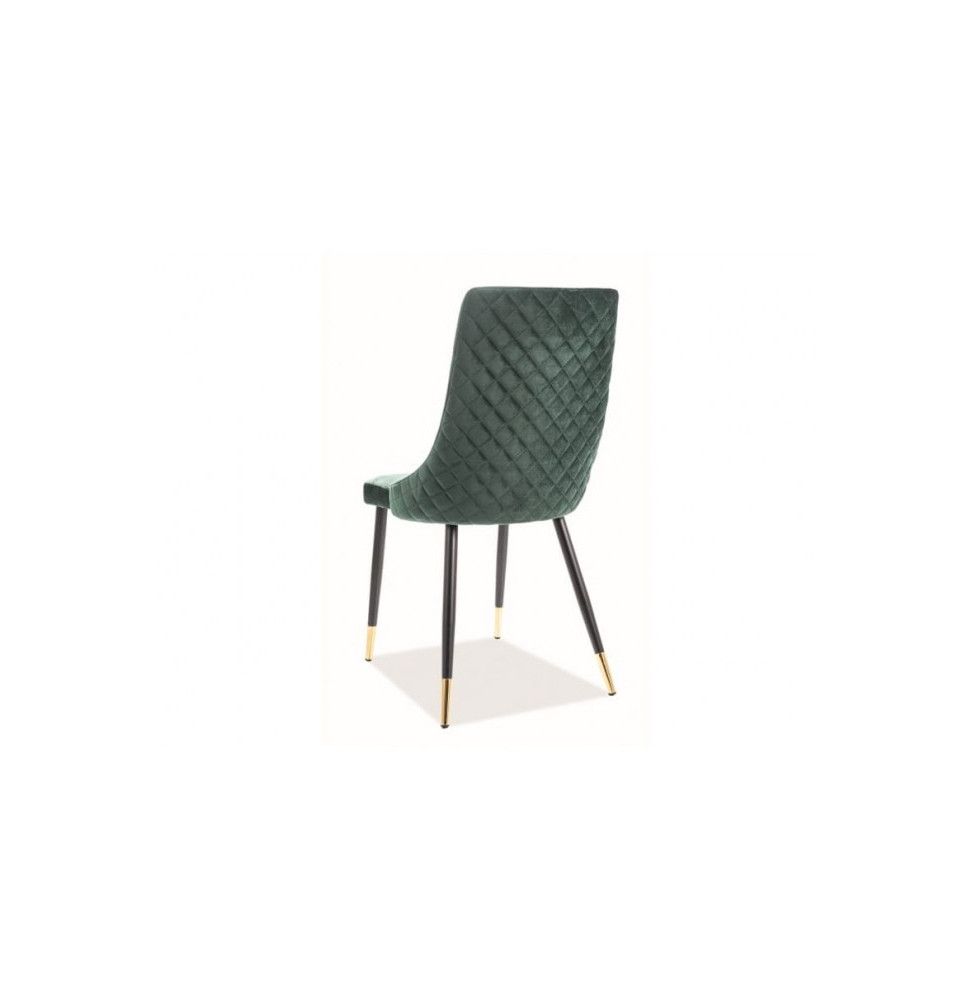 Chaise en velours - Piano - L 44 x P 45 x H 92 cm - Vert