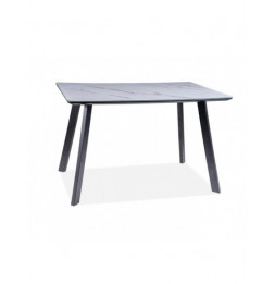 Table - effet marbre - L 80 x l 120 x H 75 cm - Noir et blanc