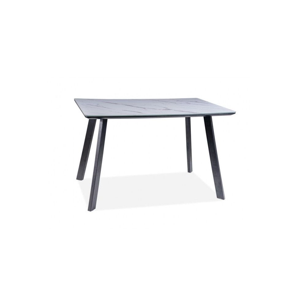Table - effet marbre - L 80 x l 120 x H 75 cm - Noir et blanc
