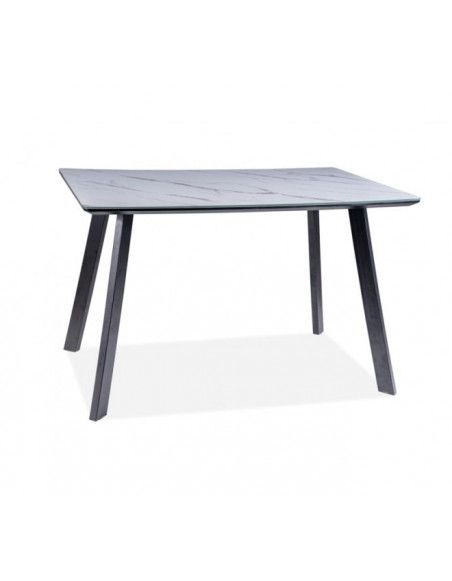 Table - effet marbre - L 80 x l 120 x H 75 cm - Noir et blanc
