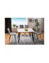 Table - effet marbre - L 80 x l 120 x H 75 cm - Noir et blanc