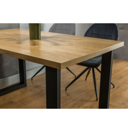 Table en bois et métal - L 90 x l 150 x H 78 cm - Noir