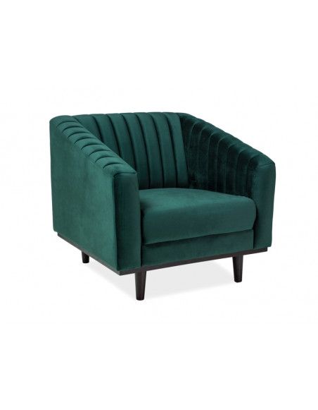 Fauteuil en velours - Asprey - L 83 cm x H 78 cm - Vert royal