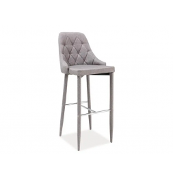 Tabouret de bar - Trix - L 46 x P 42 x H 109 - Gris