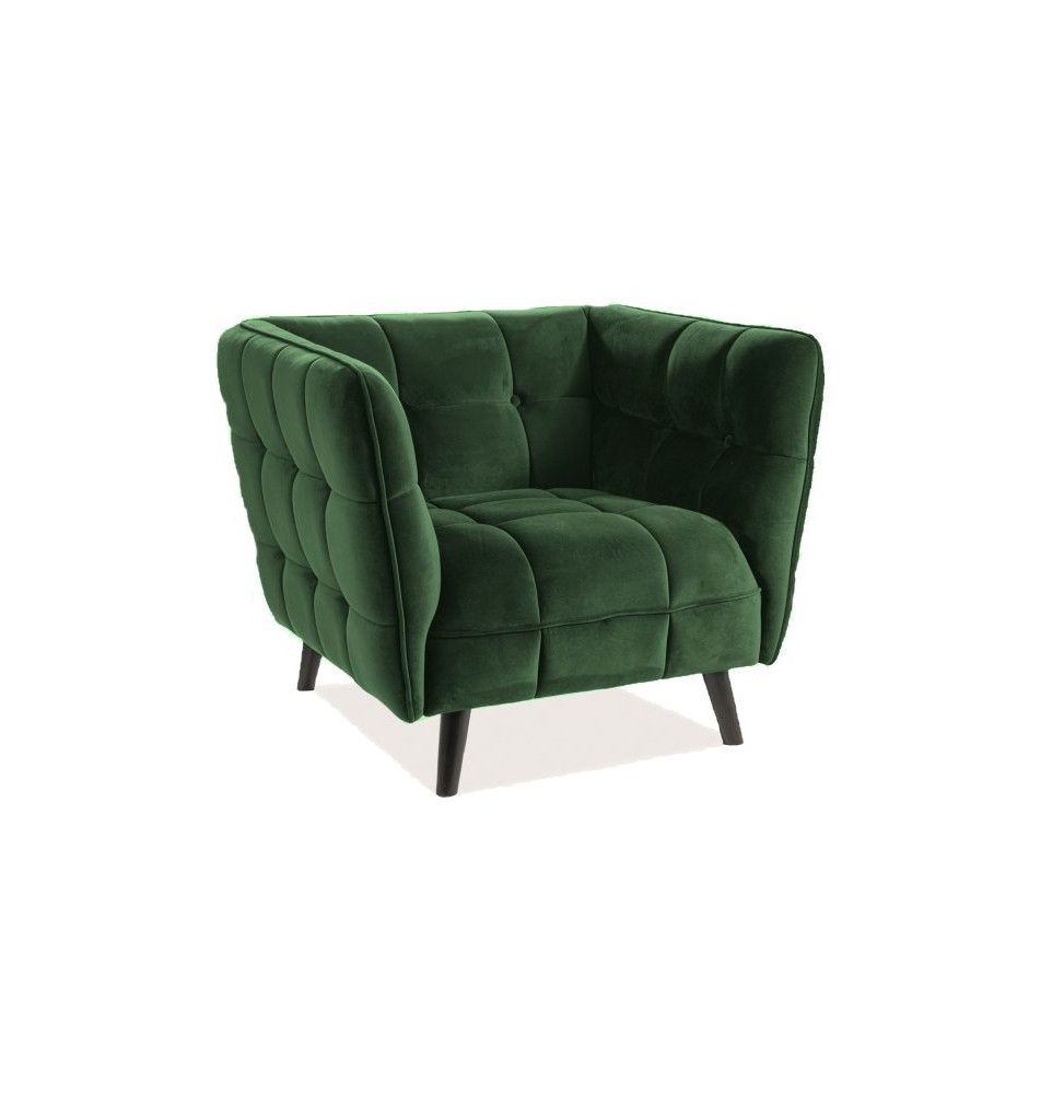 Fauteuil en velours - Castello - L 92 x H 78 cm - Vert