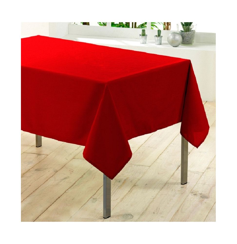 Nappe rectangulaire unie - 140 x 300 cm - Rouge