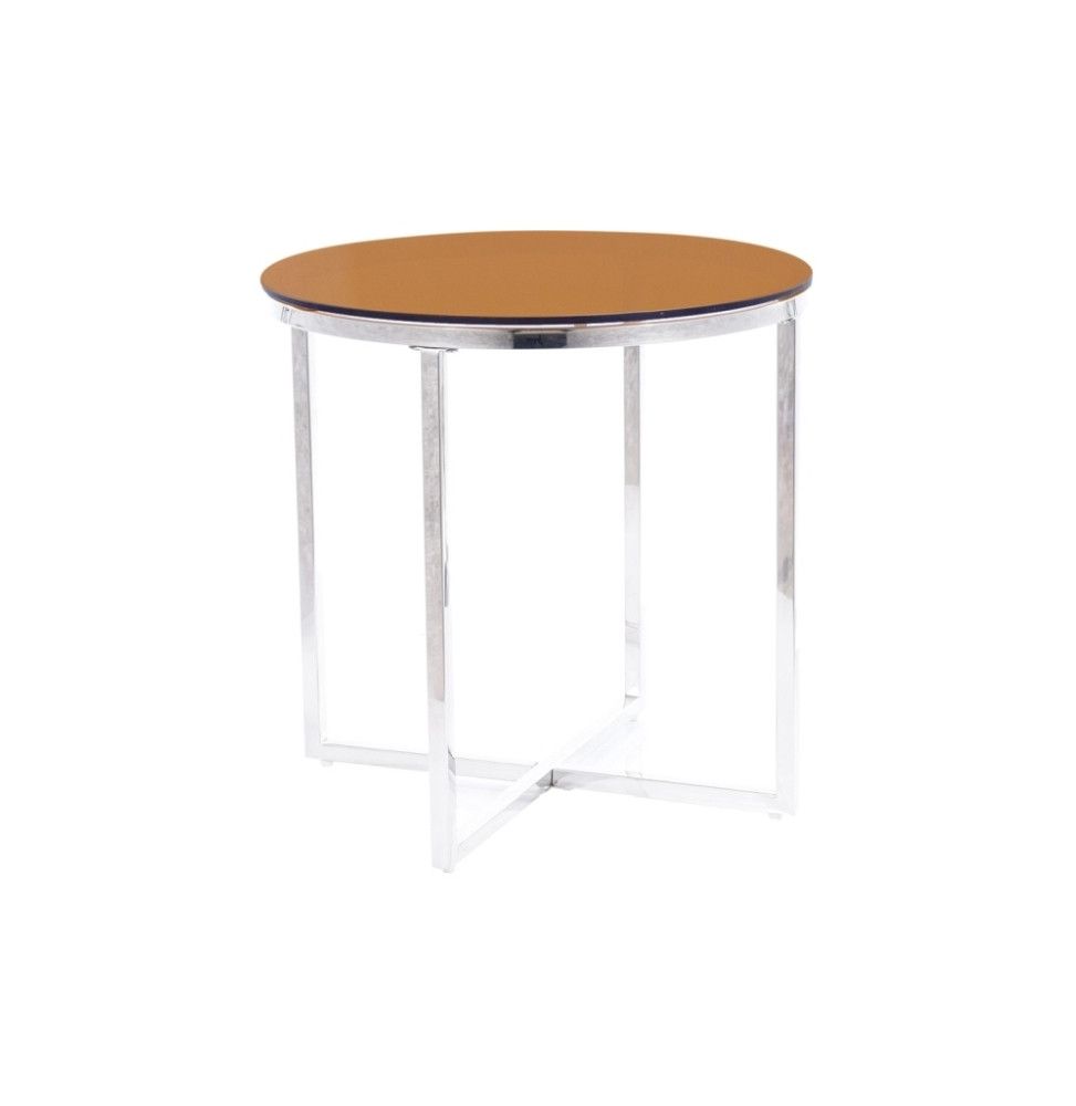 Table basse ronde - Crystal - D 55 x H 55 cm - Ambre